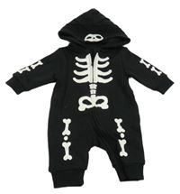 Čierna tepláková kombinéza s kostmi a kapucňou PRIMARK