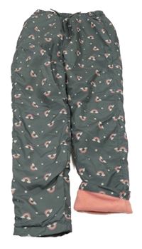 Tmavosivé šušťákové thermo nohavice s duhami a hviezdičkami LC WaIKIKI