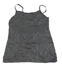 Tmavošedo-stříbrný puntíkatý top YIGGA