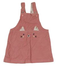 Růžové manšestrové podšité šaty s kočičkou C&A