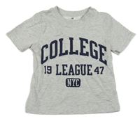 Sivé melírované tričko s nápismi H&M