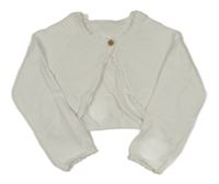 Bílé perforované propínací svetrové bolérko George