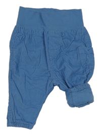 Modré menšestrové podšité nohavice s vreckom Ergee