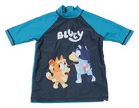 Tmavošedo-tyrkysové UV triko s pejsky - Bluey George 