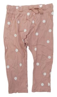 Starorůžové puntíkaté tepláky H&M