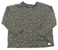 Sivé oversize tričko s leopardím vzorom George