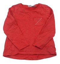 Červené trblietavé tričko s kapsičkou