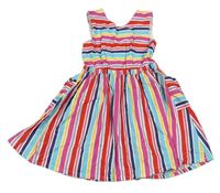 Farebné pruhované plátenné šaty Minoti