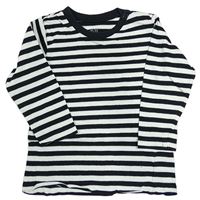 Čierno-svetlosivé pruhované tričko H&M