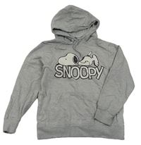 Sivá melírovaná mikina so Snoopym a kapucňou