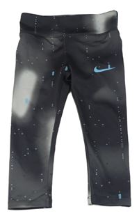 Černé vzorované sportovní funkční legíny s logem Nike