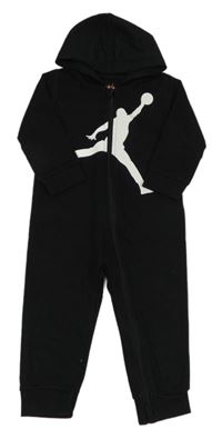 Čierna tepláková kombinéza s logom a kapucňou Air Jordan