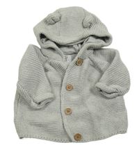 Sivý prepínaci sveter s kapucňou s uškami F&F