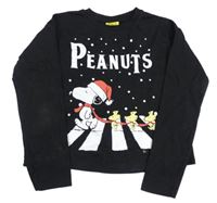 Čierne crop tričko so Snoopym