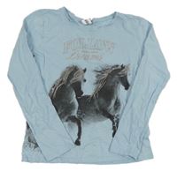 Světlemodré triko s koňmi Page One Young