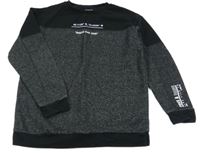 Černo-melírovaná mikina s nápisem Primark