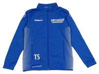 Modrá športová prepínaci funkčná mikina s nápisom Uhlsport