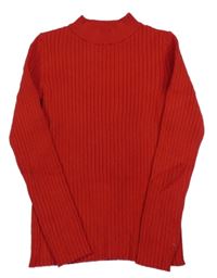 Červený rebrovaný sveter