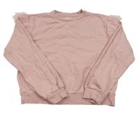 Staroružová mikina s tylovymi volániky Sinsay