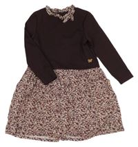 Vínové teplákovo/lehké šaty s listy a límečkem Sergent Major