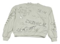 Bílá mikina s nápisy S. Oliver