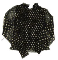 Černá květovaná tylová crop halenka Zara