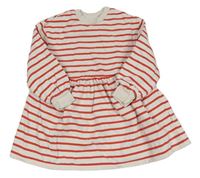 Bielo-červené pruhované teplákové šaty M&S