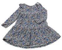 Čierno-modro-ružové kvetované šaty Primark