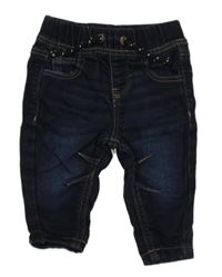 Tmavomodré teplákové rifle Denim Co.