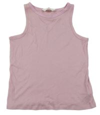 Růžový žebrovaný crop top H&M