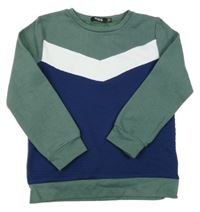 Kaki-tmavomodro-biela mikina Europe Kids