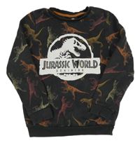Čierna mikina s dinosaury - Jurský svět Tu