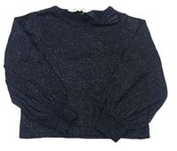 Tmavomodrý trblietavý ľahký sveter zn. H&M
