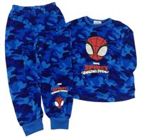 Modro-tmavomodré army zamatové pyžama s Marvel zn. Primark