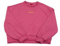 Ružová crop mikina s nápisom zn. S. Oliver