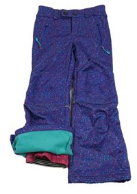 Fialové vzorované softshellové kalhoty Crane