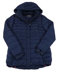 Tmavomodrá šusťáková prošívaná zateplená bunda s kapucí Peter Storm