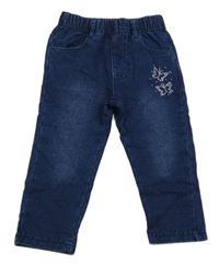 Tmavomodré džegíny s kamienkami