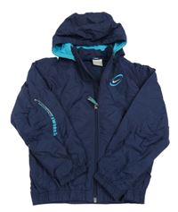 Tmavomodrá šusťáková sportovní funkční bunda s logem a kapucí Nike