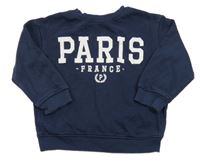 Tmavomodrá mikina s nápisom H&M