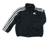 Černá propínací mikina s pruhy a logem Adidas