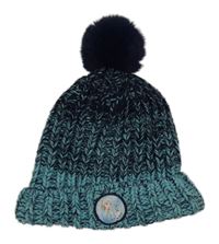 Tmavomodro-modrá pletená podšitá čepice s bambulí a Elsou 