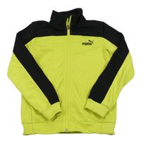 Zeleno-čierna športová prepínaci mikina s logom Puma