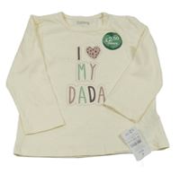 Nové - smetanové triko s nápisem Nutmeg