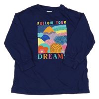 Tmavomodré tričko s potlačou Next