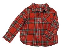 Červeno-zelená kostkovaná košile F&F