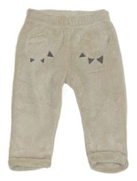 Smetanové chlupaté tepláky s kapsami F&F