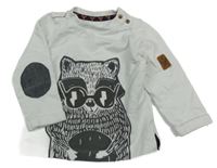 Biele tričko s mývalem Mothercare