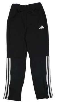 Černé sportovní tepláky s pruhy a logem Adidas