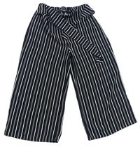 Čierno-biele pruhované culottes nohavice Primark